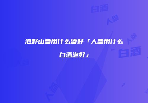 泡野山参用什么酒好「人参用什么白酒泡好」
