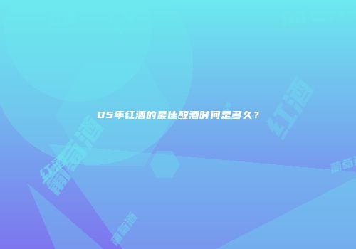 05年红酒的最佳醒酒时间是多久？