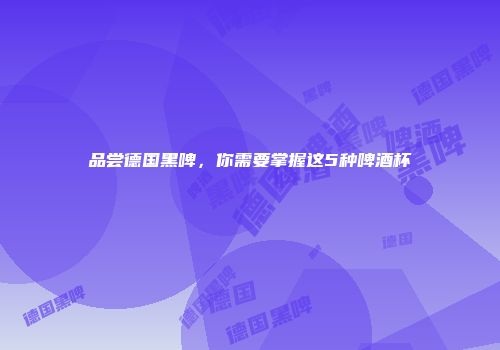 品尝德国黑啤，你需要掌握这5种啤酒杯