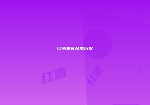 红酒里有杂质沉淀