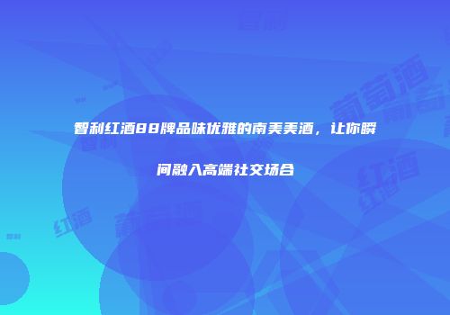 智利红酒88牌品味优雅的南美美酒，让你瞬间融入高端社交场合