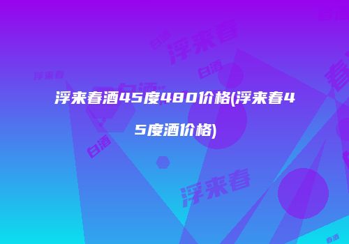 浮来春酒45度480价格(浮来春45度酒价格)