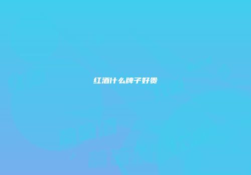 红酒什么牌子好贵