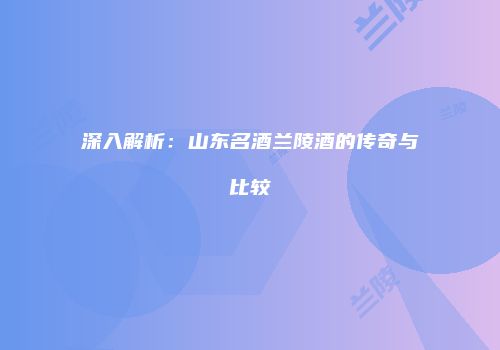 深入解析：山东名酒兰陵酒的传奇与比较