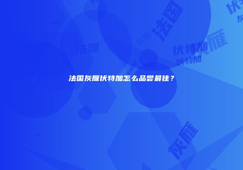 法国灰雁伏特加怎么品尝最佳？