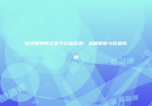 探寻酿酒师五星干红葡萄酒：品质解析与价格揭秘
