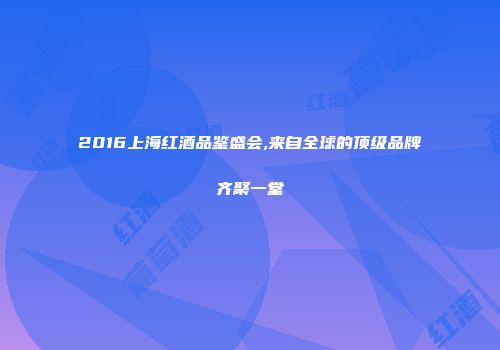 2016上海红酒品鉴盛会,来自全球的顶级品牌齐聚一堂