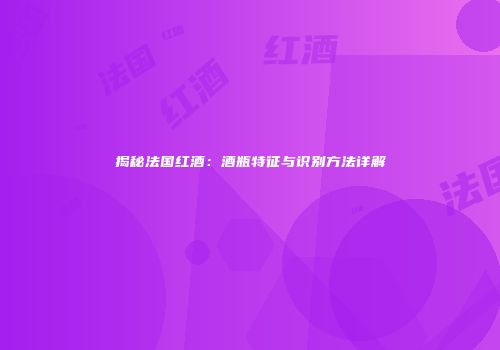 揭秘法国红酒：酒瓶特征与识别方法详解