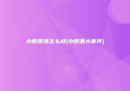 小瓶郎酒怎么样(小郎酒大事件)