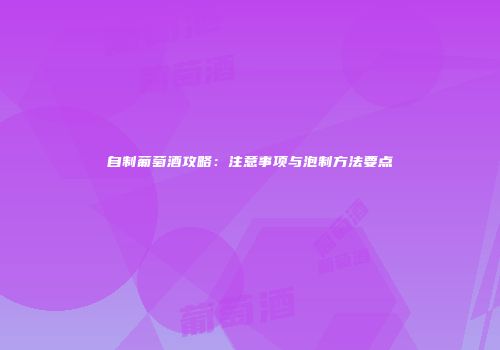 自制葡萄酒攻略：注意事项与泡制方法要点