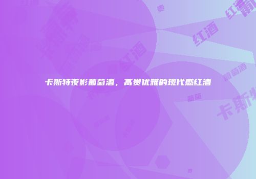 卡斯特夜影葡萄酒，高贵优雅的现代感红酒