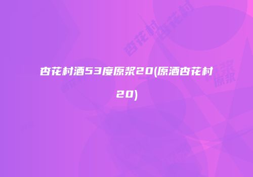 杏花村酒53度原浆20(原酒杏花村20)