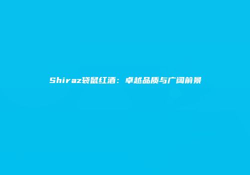 Shiraz袋鼠红酒：卓越品质与广阔前景
