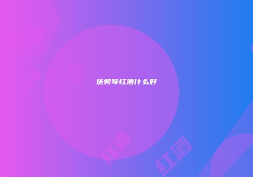 送领导红酒什么好