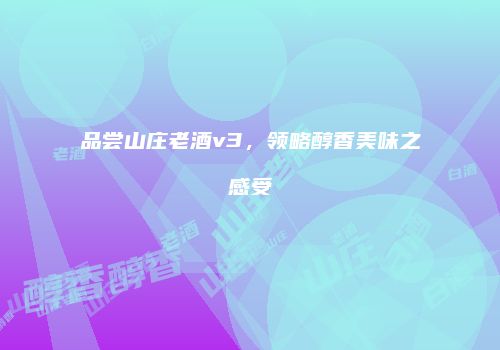 品尝山庄老酒v3，领略醇香美味之感受