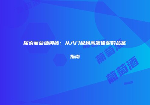 探索葡萄酒奥秘：从入门级到高端佳酿的品鉴指南