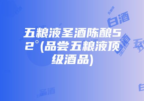 五粮液圣酒陈酿52°(品尝五粮液顶级酒品)