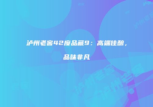 泸州老窖42度品藏9：高端佳酿，品味非凡