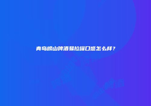 青岛崂山啤酒易拉罐口感怎么样？