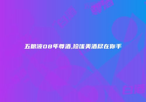 五粮液08年尊酒,珍馐美酒尽在你手
