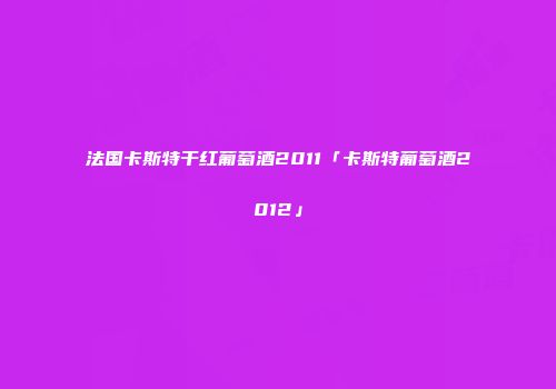 法国卡斯特干红葡萄酒2011「卡斯特葡萄酒2012」