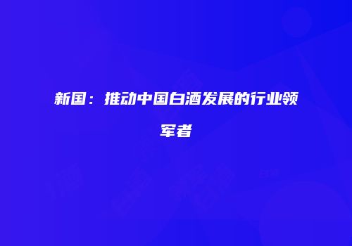 新国：推动中国白酒发展的行业领军者