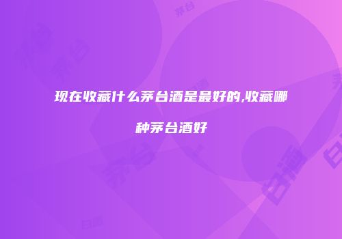 现在收藏什么茅台酒是最好的,收藏哪种茅台酒好
