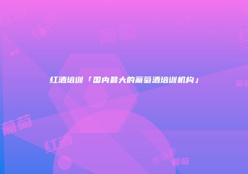 红酒培训「国内最大的葡萄酒培训机构」