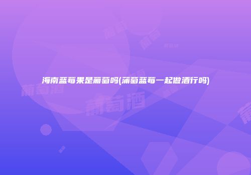 海南蓝莓果是葡萄吗(蒲萄蓝莓一起做酒行吗)