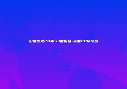 汾酒原浆20年53度价格-爽酒20年陈酿
