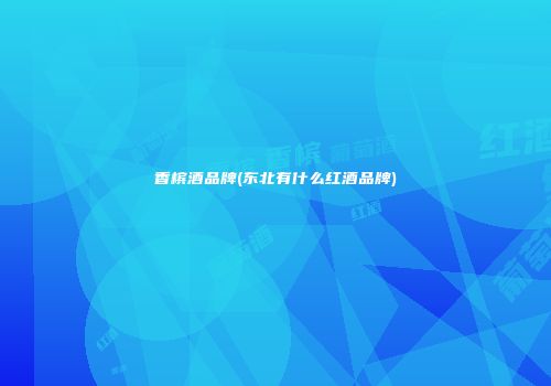 香槟酒品牌(东北有什么红酒品牌)