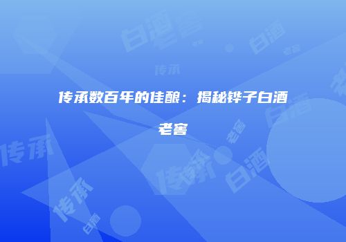 传承数百年的佳酿：揭秘铧子白酒老窖