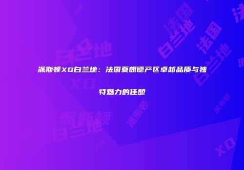 派斯顿XO白兰地：法国夏朗德产区卓越品质与独特魅力的佳酿