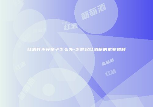 红酒打不开塞子怎么办-怎样起红酒瓶的木塞视频