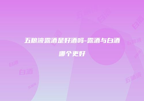 五粮液露酒是好酒吗-露酒与白酒哪个更好