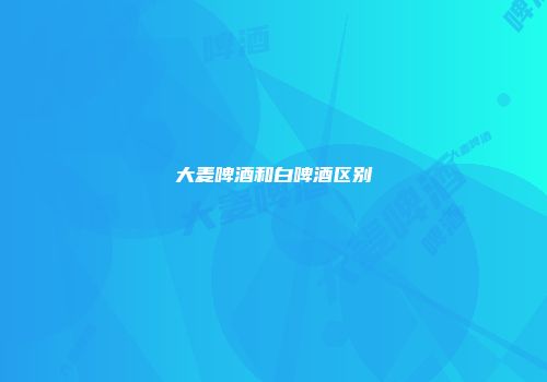 大麦啤酒和白啤酒区别