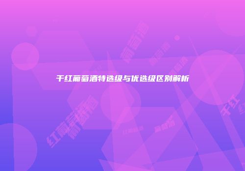 干红葡萄酒特选级与优选级区别解析