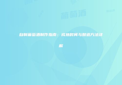 自制葡萄酒制作指南：成熟时间与酿造方法详解