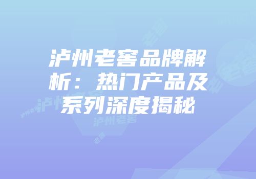 泸州老窖品牌解析：热门产品及系列深度揭秘