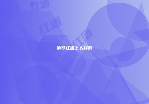 浪琴红酒怎么样啊