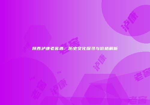 陕西泸康老窖酒：历史文化探寻与价格解析