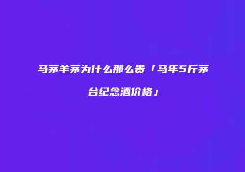 马茅羊茅为什么那么贵「马年5斤茅台纪念酒价格」