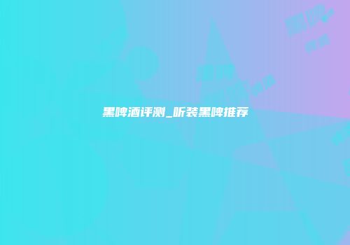 黑啤酒评测_听装黑啤推荐