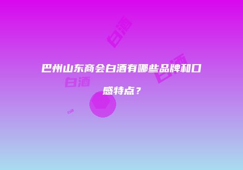 巴州山东商会白酒有哪些品牌和口感特点？