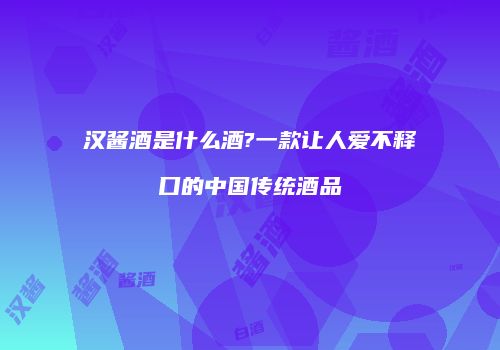 汉酱酒是什么酒?一款让人爱不释口的中国传统酒品