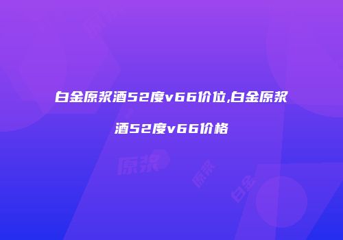 白金原浆酒52度v66价位,白金原浆酒52度v66价格
