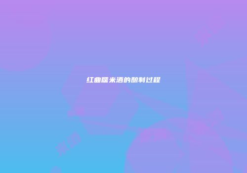 红曲糯米酒的酿制过程