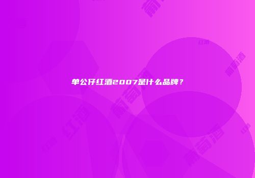 单公仔红酒2007是什么品牌？