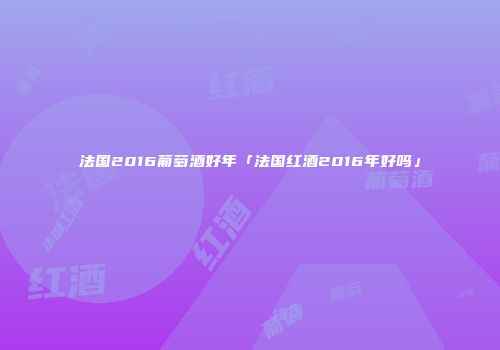 法国2016葡萄酒好年「法国红酒2016年好吗」