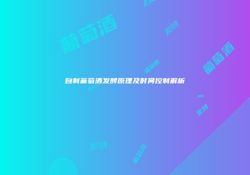 自制葡萄酒发酵原理及时间控制解析